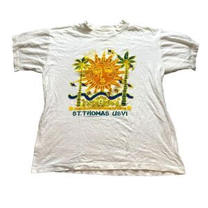 Vintage St. Thomas Virgin Islands Shirt‎ Adult Large Paradise Sun Art Artsy Mens